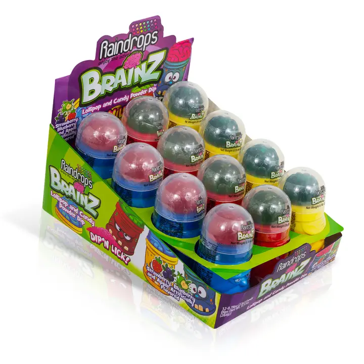 RAINDROP BRAINZ LOLLYPOP AND CANDY 12CT