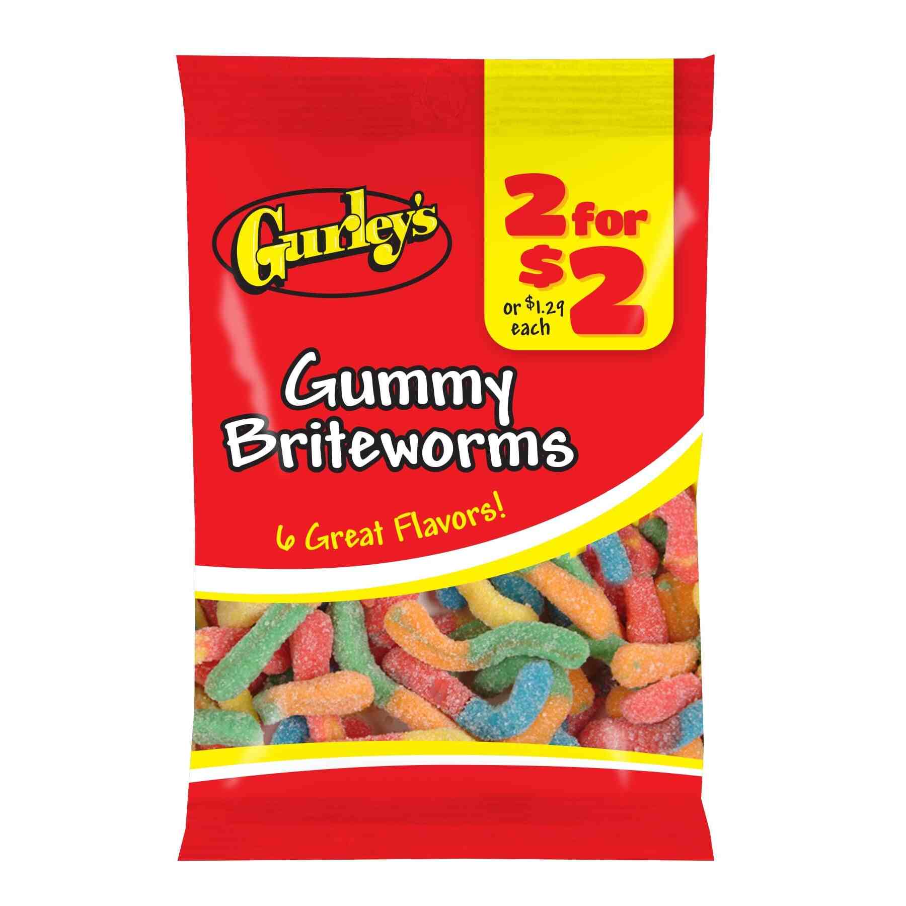 GURLEYS CANDY 1 BAG GUMMY BRITEWORMS