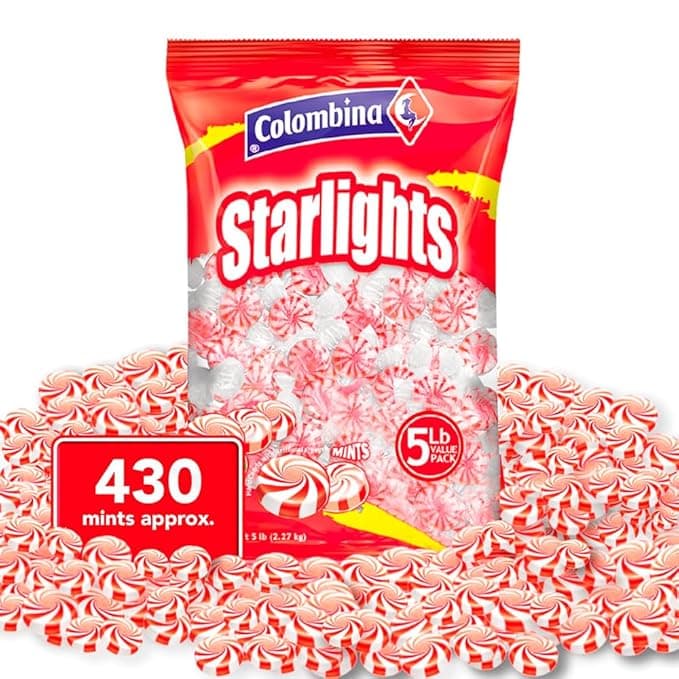 COLUMBINA STARLIGHTS SWIRLED MINTS 5LB