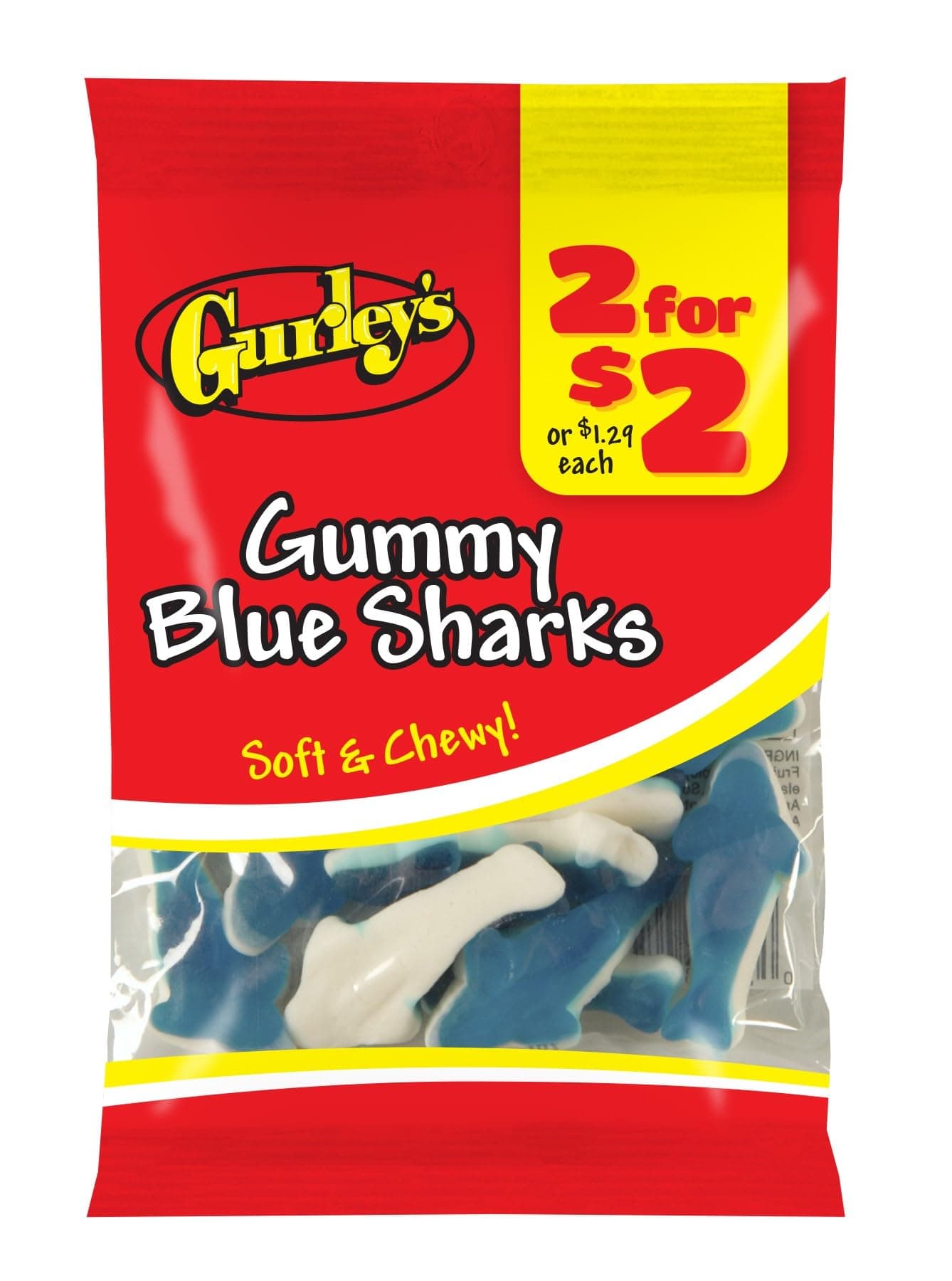 GURLEYS CANDY 1 BAG GUMMY BLUE SHARK