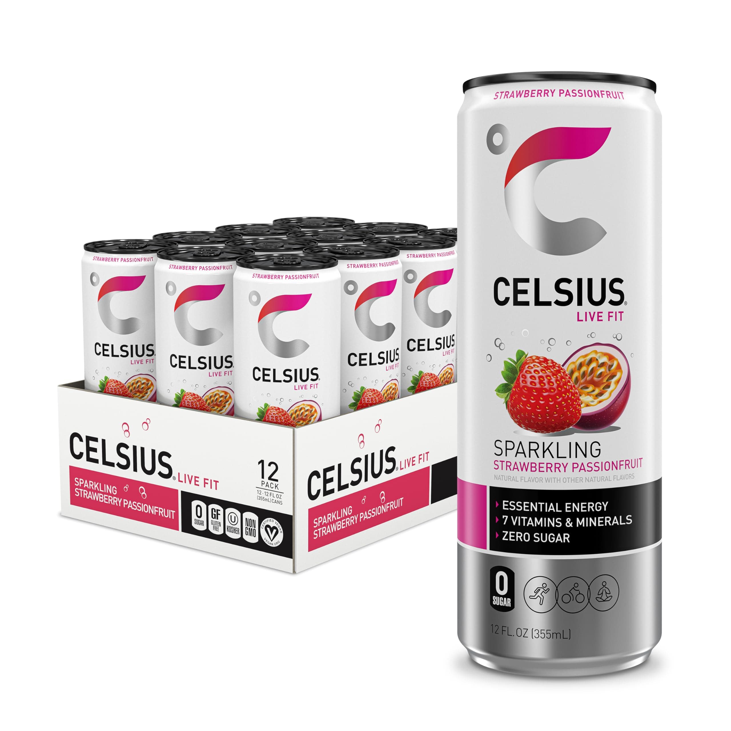 CELSIUS 12OZ 12CT STRAWBERRY PASSIONFRUIT