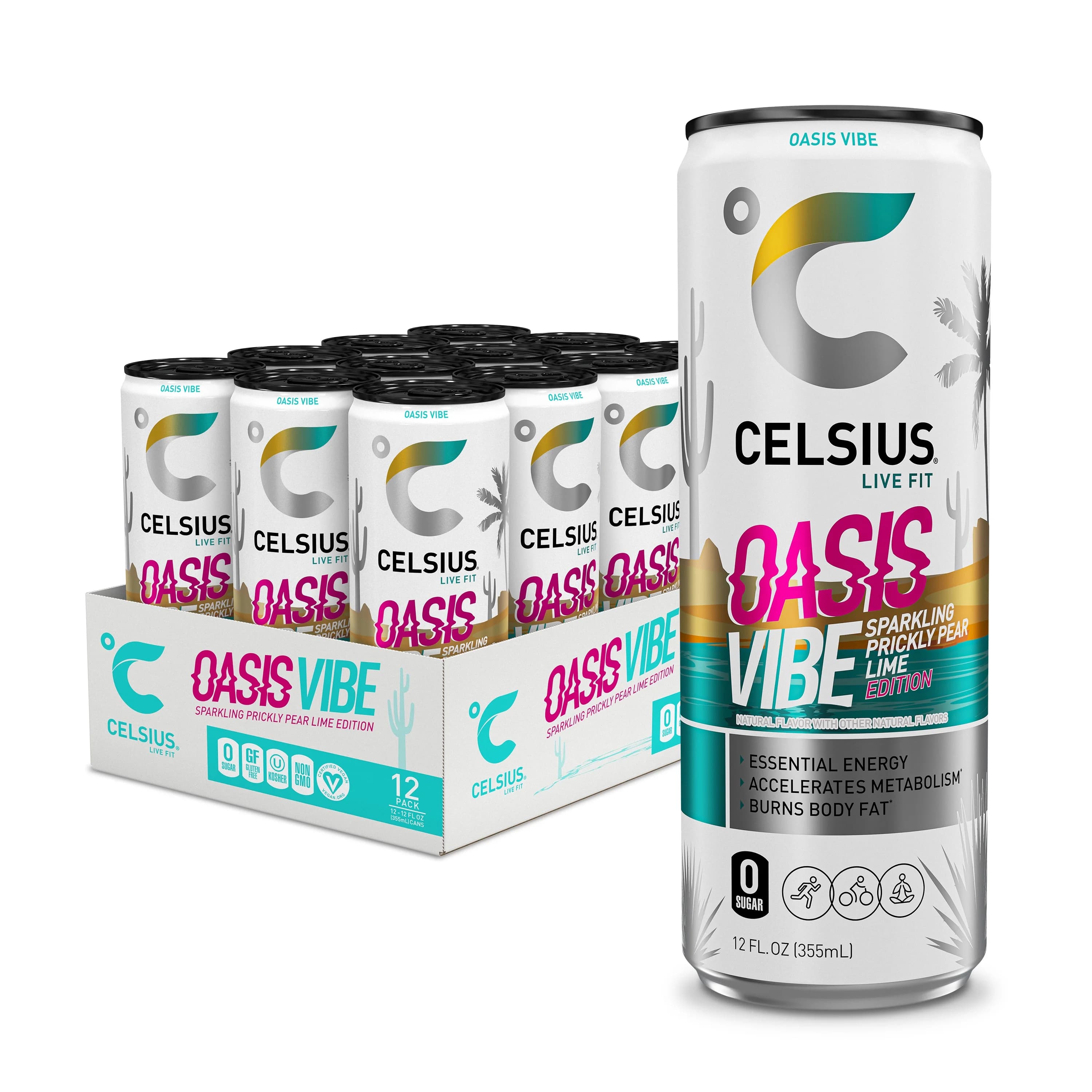 CELSIUS 12OZ 12CT OASIS VIBE