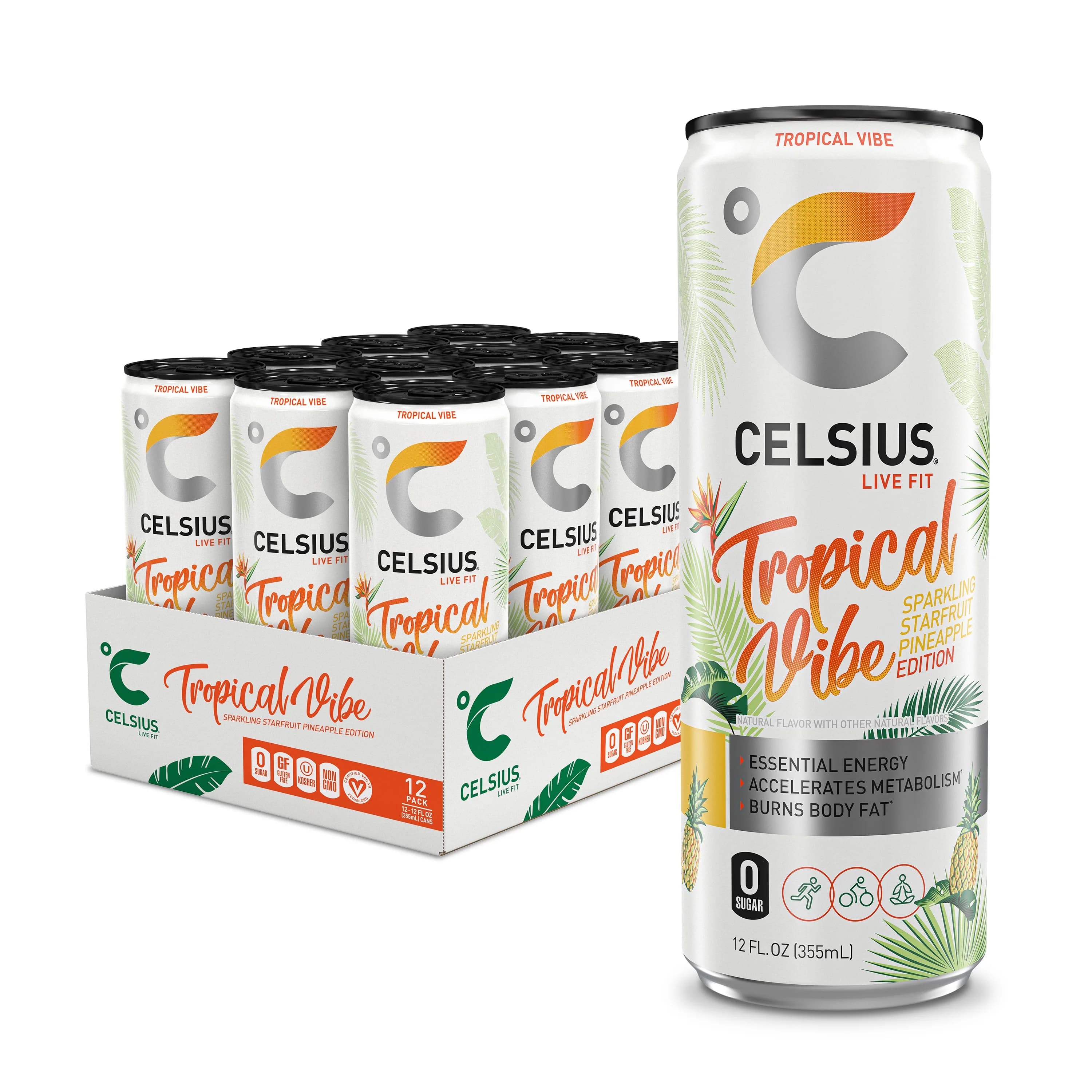 CELSIUS 12OZ 12CT TROPICAL VIBE