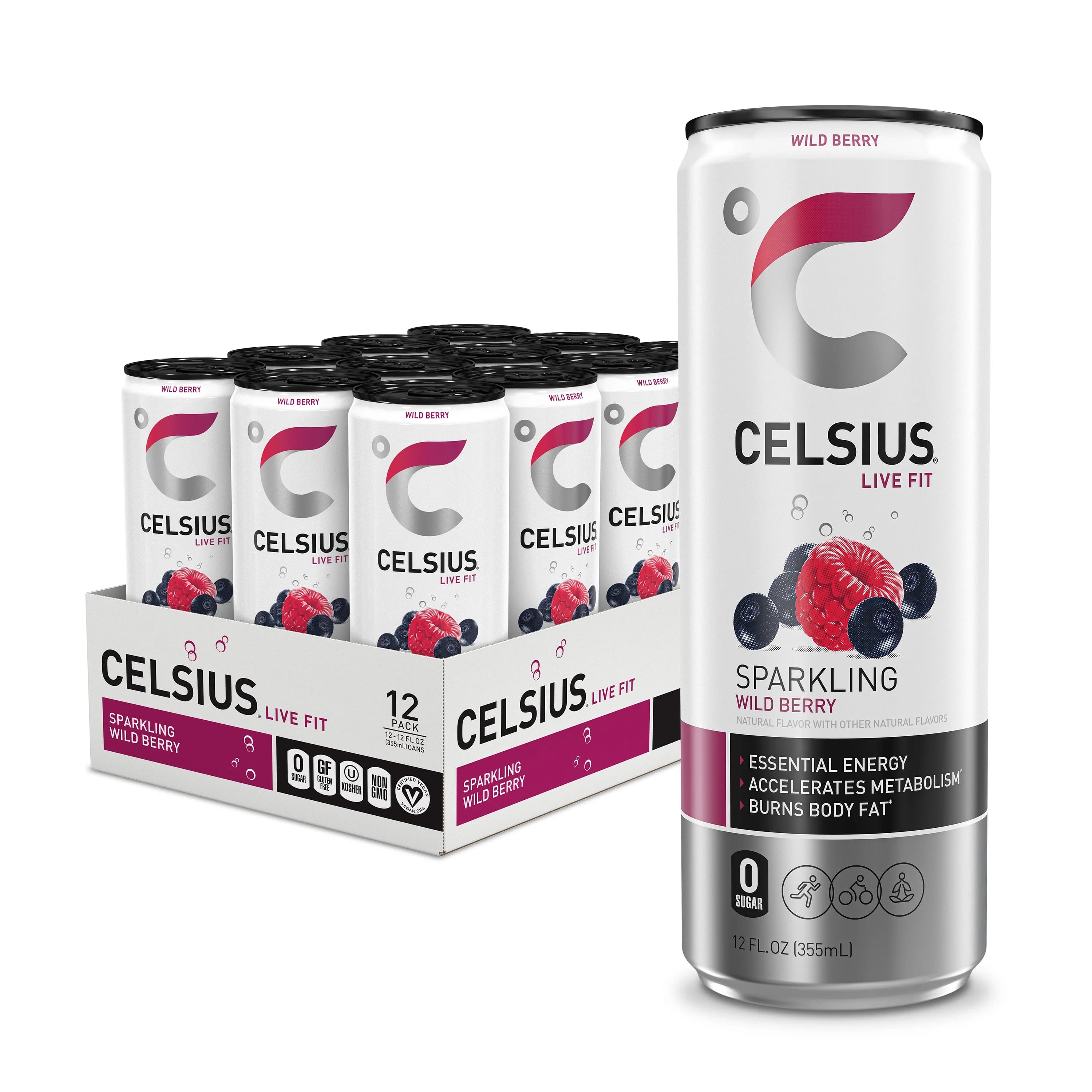 CELSIUS 12OZ 12CT WILD BERRY