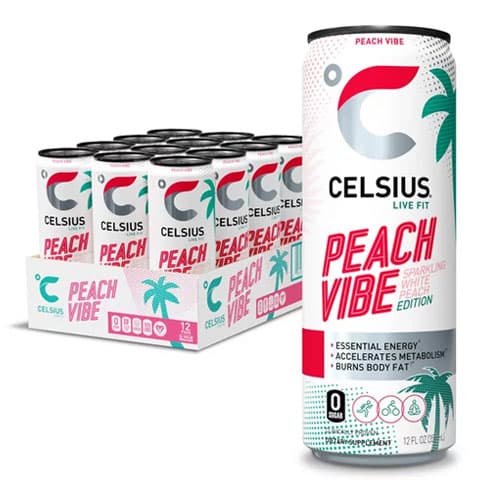 CELSIUS 12OZ 12CT PEACH VIBE