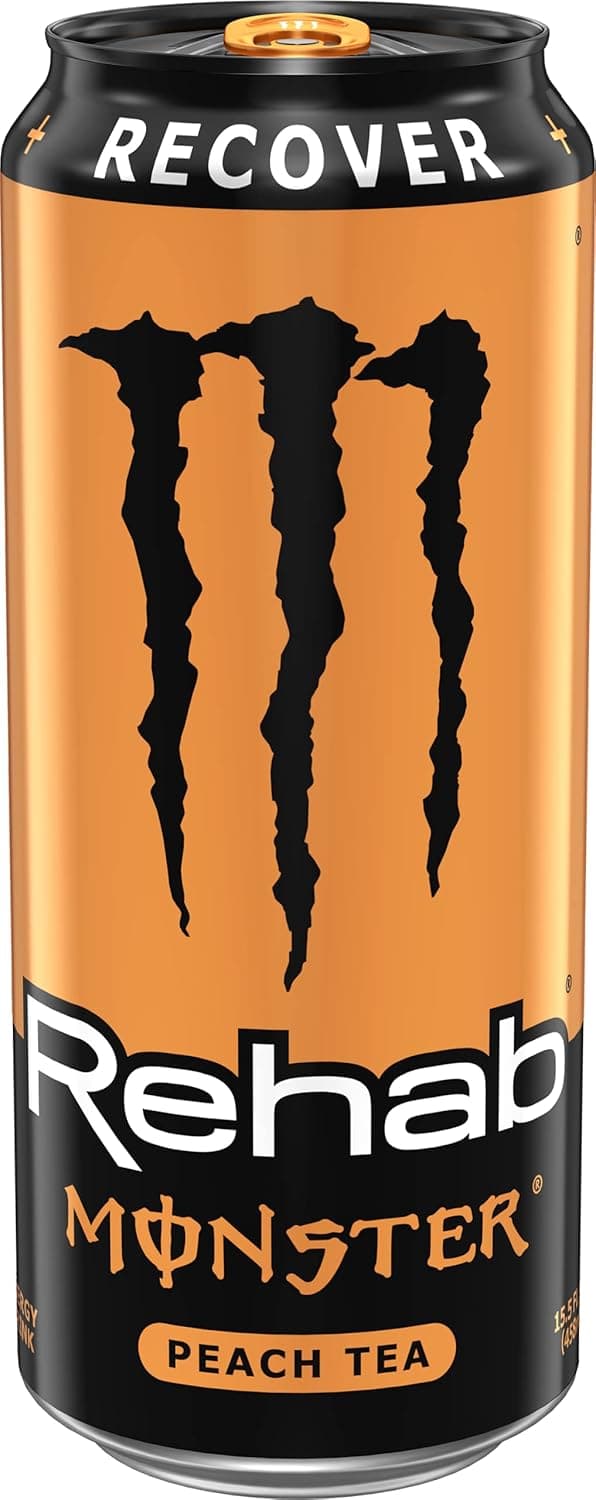 MONSTER 16OZ/24CT REHAB PEACH TEA