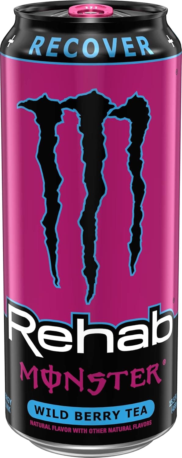 MONSTER 16OZ/24CT REHAB WILD BERRY TEA