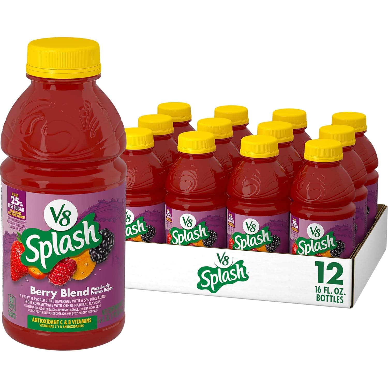 V8 SPLASH 16OZ/12CT BERRY BLEND