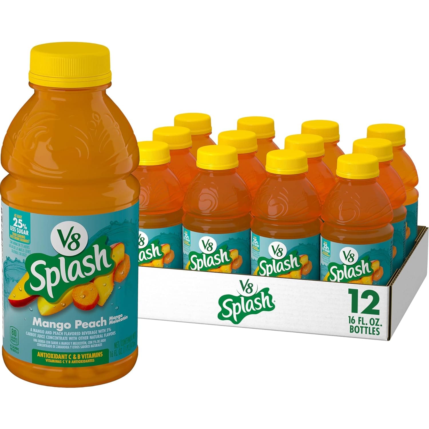 V8 SPLASH 16OZ/12CT MANGO PEACH