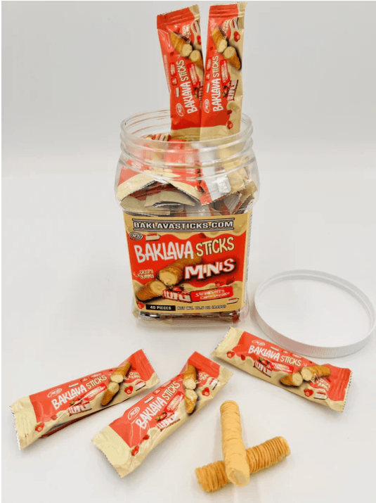 BAKLAVA STICKS MINI 15.2OZ 40CT STRAWBERRY CHEESECAKE