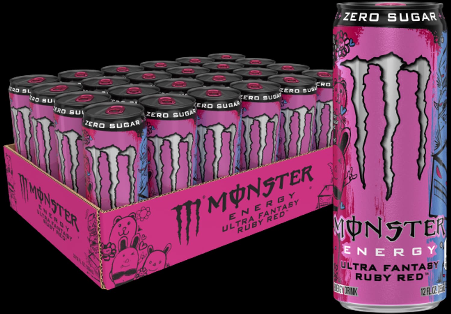 MONSTER 12OZ/24CT ULTRA FANTASY RUBY RED