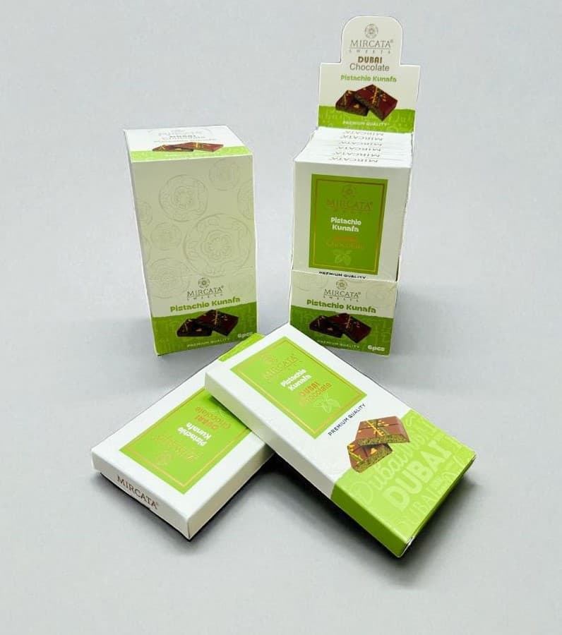 MIRCATA PISTACHIO KUNAFA DUBAI CHOCOLATE 100GM 6CT