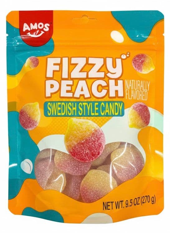 AMOS SWEDISH STYLE FIZZY 9.5OZ 1CT PEACH