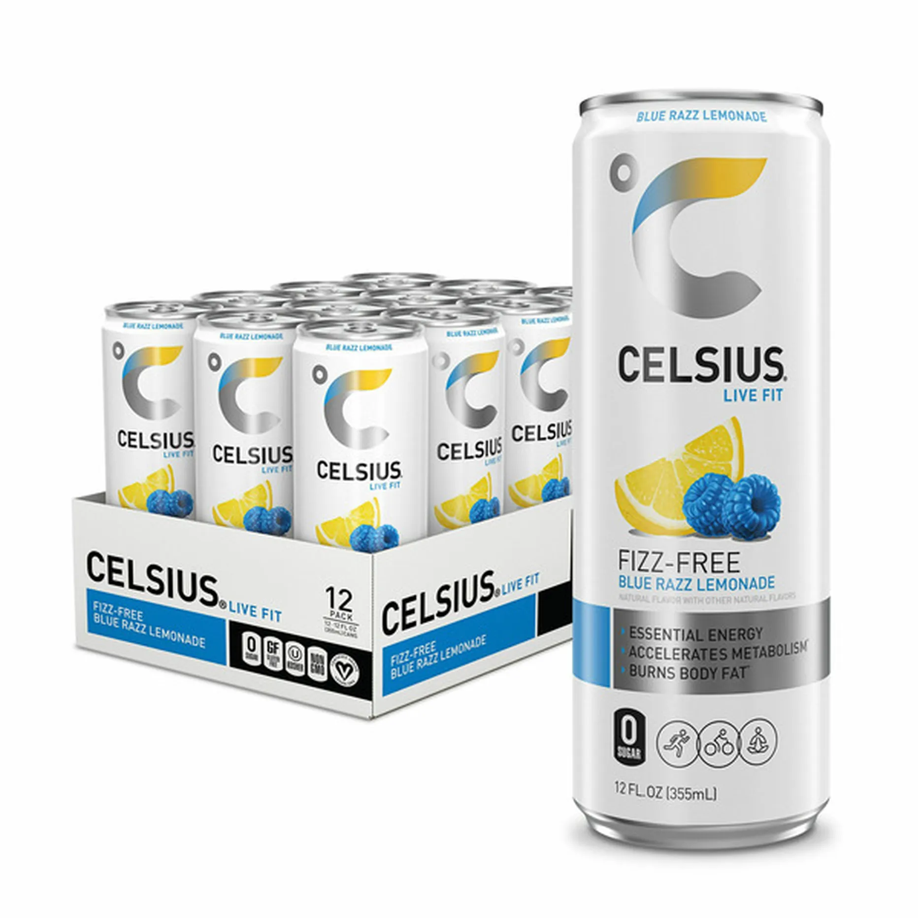 CELSIUS 12OZ 12CT FIZZ FREE BLUE RAZZ LEMONADE